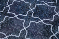 Geometric Carpet Gri Geometrik Pamuk Yün El Dokuma Halısı 141x384 Agacan