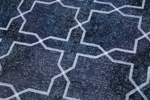 Geometric Carpet Gri Geometrik Pamuk Yün El Dokuma Halısı 141x384 Agacan