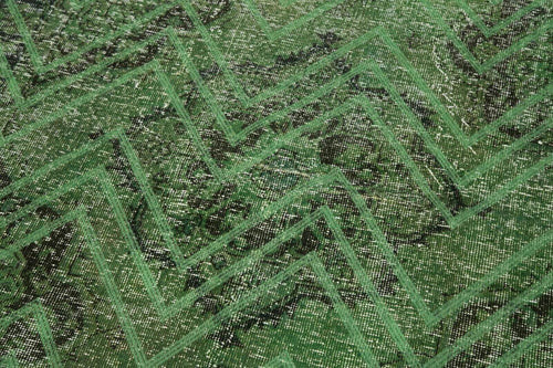 Geometric Carpet Yeşil Geometrik Pamuk Yün El Dokuma Halısı 142x406 Agacan