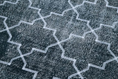 Geometric Carpet Siyah Geometrik Pamuk Yün El Dokuma Halısı 135x412 Agacan