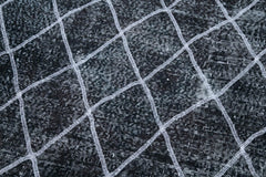 Geometric Carpet Siyah Geometrik Pamuk Yün El Dokuma Halısı 142x415 Agacan