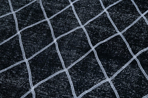 Geometric Carpet Siyah Geometrik Pamuk Yün El Dokuma Halısı 142x392 Agacan