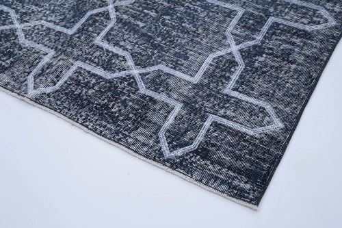 Geometric Carpet Gri Geometrik Pamuk Yün El Dokuma Halısı 136x384 Agacan