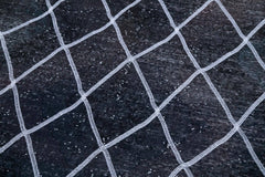 Geometric Carpet Siyah Geometrik Pamuk Yün El Dokuma Halısı 141x368 Agacan