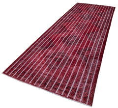 Geometric Carpet Kırmızı Geometrik Pamuk Yün El Dokuma Halısı 140x396 Agacan