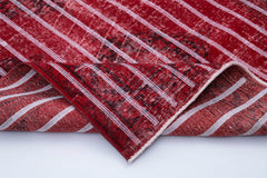 Geometric Carpet Kırmızı Geometrik Pamuk Yün El Dokuma Halısı 140x396 Agacan