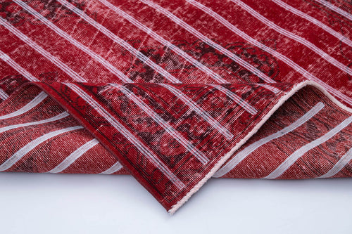 Geometric Carpet Kırmızı Geometrik Pamuk Yün El Dokuma Halısı 140x396 Agacan