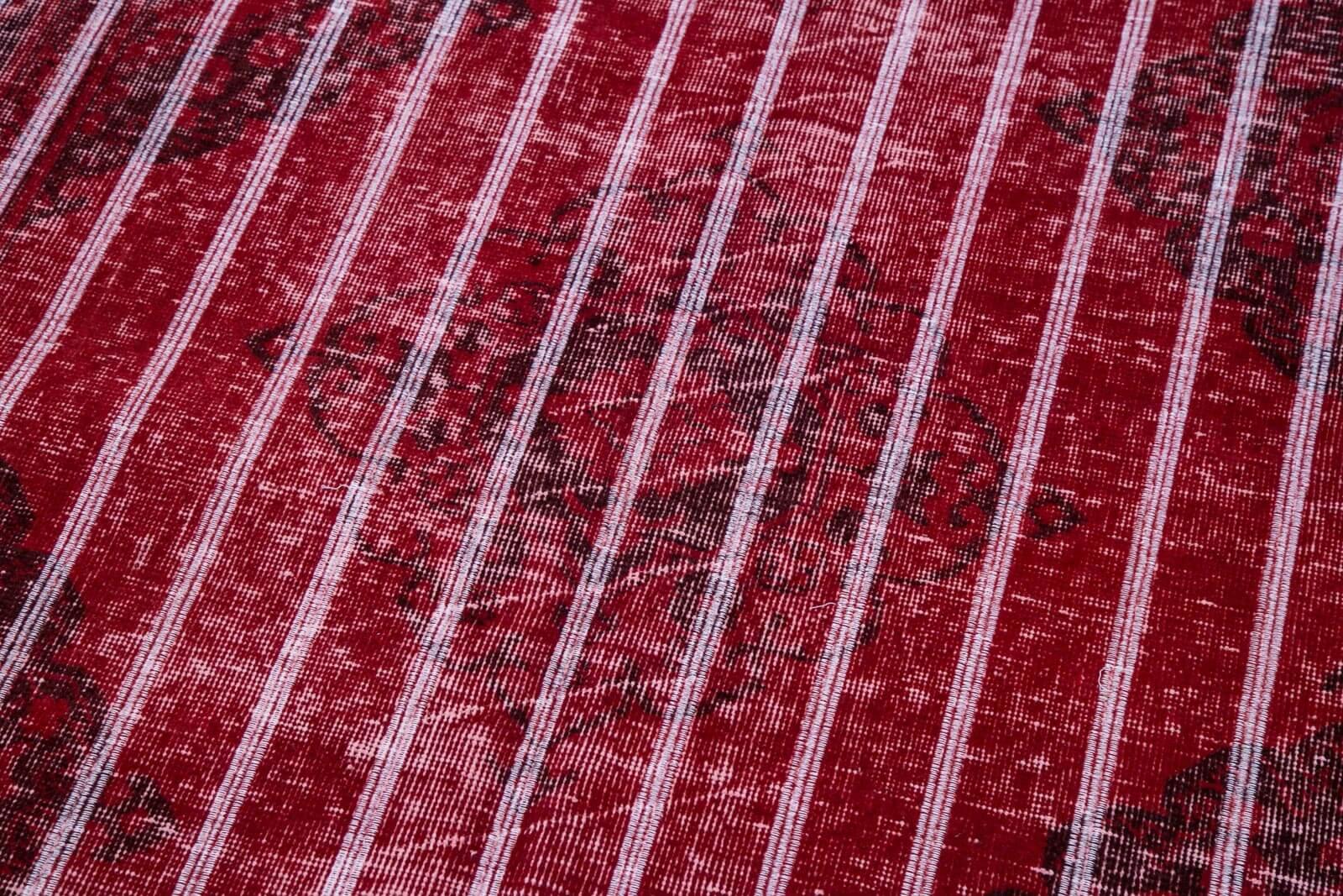 Geometric Carpet Kırmızı Geometrik Pamuk Yün El Dokuma Halısı 140x396 Agacan