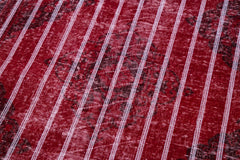 Geometric Carpet Kırmızı Geometrik Pamuk Yün El Dokuma Halısı 140x396 Agacan