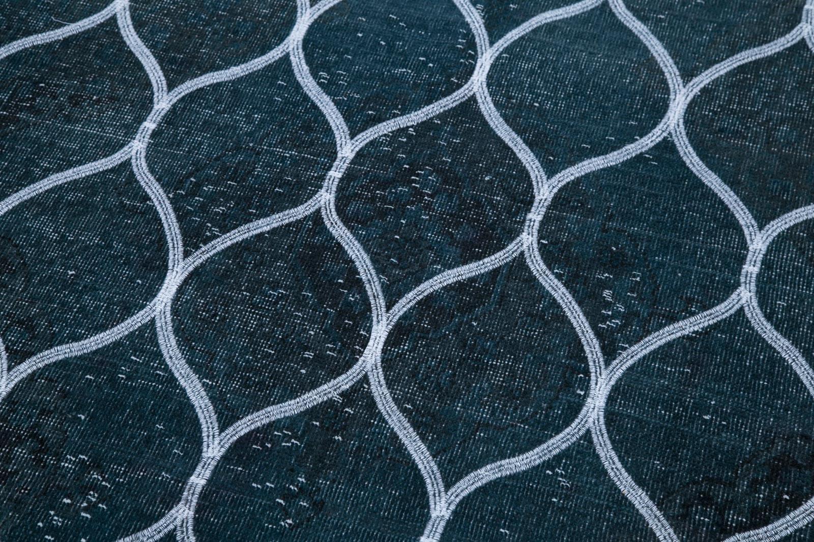 Geometric Carpet Gri Geometrik Pamuk Yün El Dokuma Halısı 137x286 Agacan