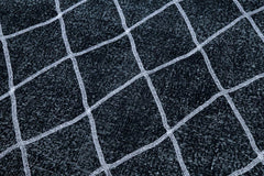 Geometric Carpet Siyah Geometrik Pamuk Yün El Dokuma Halısı 150x416 Agacan