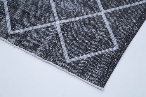 Geometric Carpet Gri Geometrik Pamuk Yün El Dokuma Halısı 141x423 Agacan