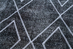 Geometric Carpet Gri Geometrik Pamuk Yün El Dokuma Halısı 114x332 Agacan