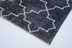 Geometric Carpet Gri Geometrik Pamuk Yün El Dokuma Halısı 140x397 Agacan