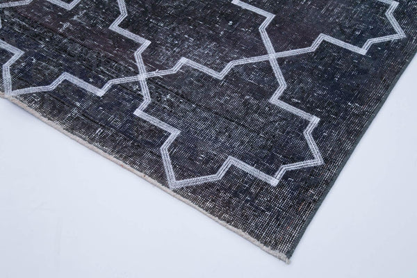 Geometric Carpet Gri Geometrik Pamuk Yün El Dokuma Halısı 140x397 Agacan