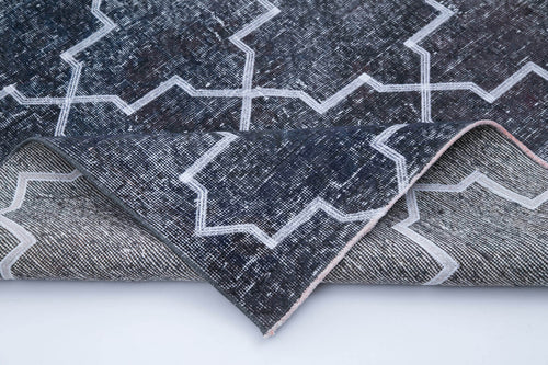 Geometric Carpet Gri Geometrik Pamuk Yün El Dokuma Halısı 140x397 Agacan