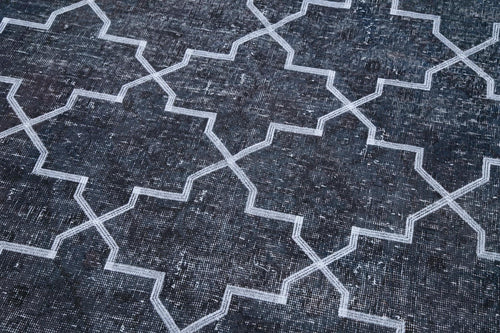 Geometric Carpet Gri Geometrik Pamuk Yün El Dokuma Halısı 140x397 Agacan