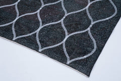 Geometric Carpet Gri Geometrik Pamuk Yün El Dokuma Halısı 143x399 Agacan