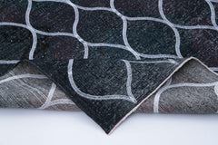 Geometric Carpet Gri Geometrik Pamuk Yün El Dokuma Halısı 143x399 Agacan