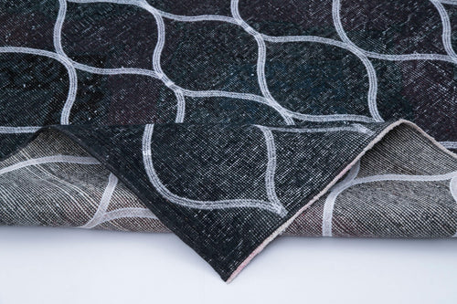 Geometric Carpet Gri Geometrik Pamuk Yün El Dokuma Halısı 143x399 Agacan