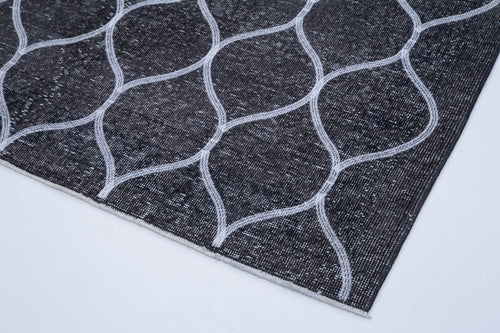 Geometric Carpet Gri Geometrik Pamuk Yün El Dokuma Halısı 147x387 Agacan