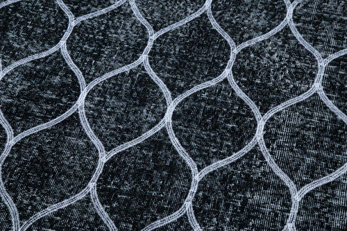 Geometric Carpet Siyah Geometrik Pamuk Yün El Dokuma Halısı 141x358 Agacan