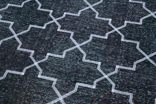 Geometric Carpet Gri Geometrik Pamuk Yün El Dokuma Halısı 142x416 Agacan