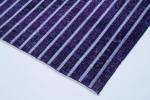 Geometric Carpet Mor Geometrik Pamuk Yün El Dokuma Halısı 146x372 Agacan