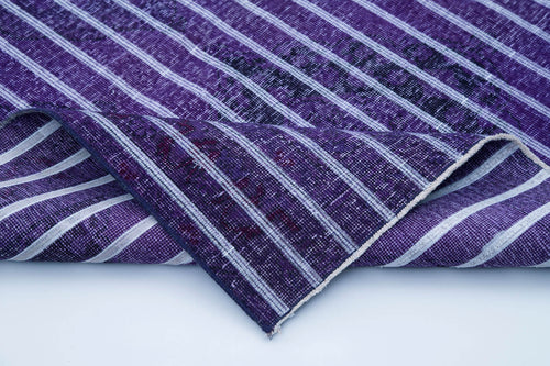 Geometric Carpet Mor Geometrik Pamuk Yün El Dokuma Halısı 146x372 Agacan