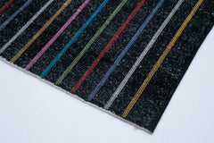 Geometric Carpet Siyah Geometrik Pamuk Yün El Dokuma Halısı 141x398 Agacan