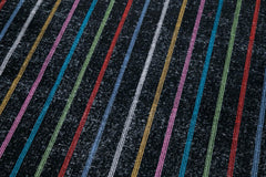 Geometric Carpet Siyah Geometrik Pamuk Yün El Dokuma Halısı 141x398 Agacan