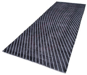 Geometric Carpet Siyah Geometrik Pamuk Yün El Dokuma Halısı 141x370 Agacan