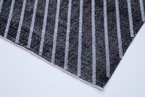 Geometric Carpet Siyah Geometrik Pamuk Yün El Dokuma Halısı 141x370 Agacan