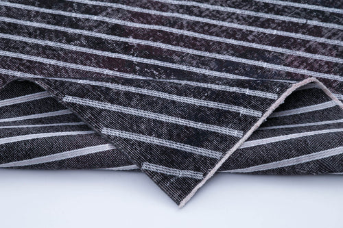 Geometric Carpet Siyah Geometrik Pamuk Yün El Dokuma Halısı 141x370 Agacan