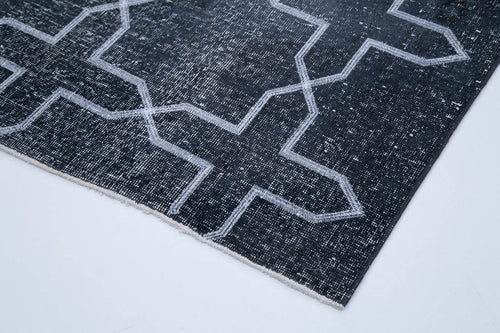 Geometric Carpet Gri Geometrik Pamuk Yün El Dokuma Halısı 137x398 Agacan