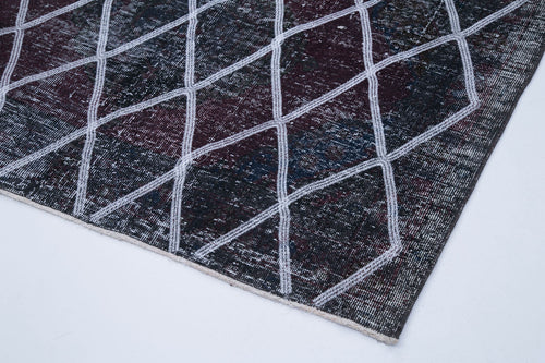 Geometric Carpet Gri Geometrik Pamuk Yün El Dokuma Halısı 148x358 Agacan