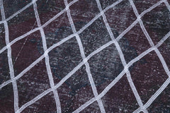 Geometric Carpet Gri Geometrik Pamuk Yün El Dokuma Halısı 148x358 Agacan