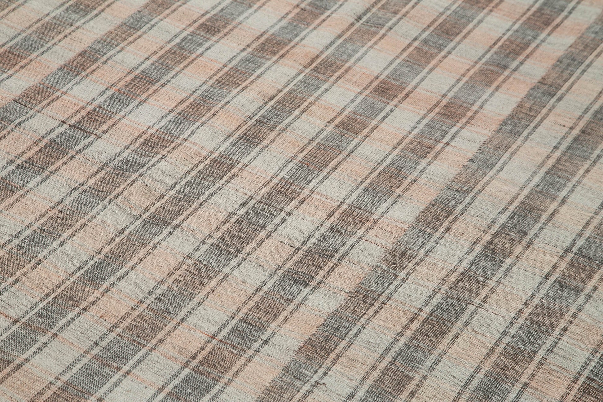 Striped Kilim Pembe Çizgili Pamuk Yün El Dokuma Halısı 187x330 Agacan