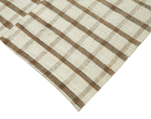 Striped Kilim Bej Çizgili Pamuk Yün El Dokuma Halısı 170x278 Agacan