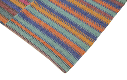 Striped Kilim Beyaz Çizgili Pamuk Yün El Dokuma Halısı 142x260 Agacan