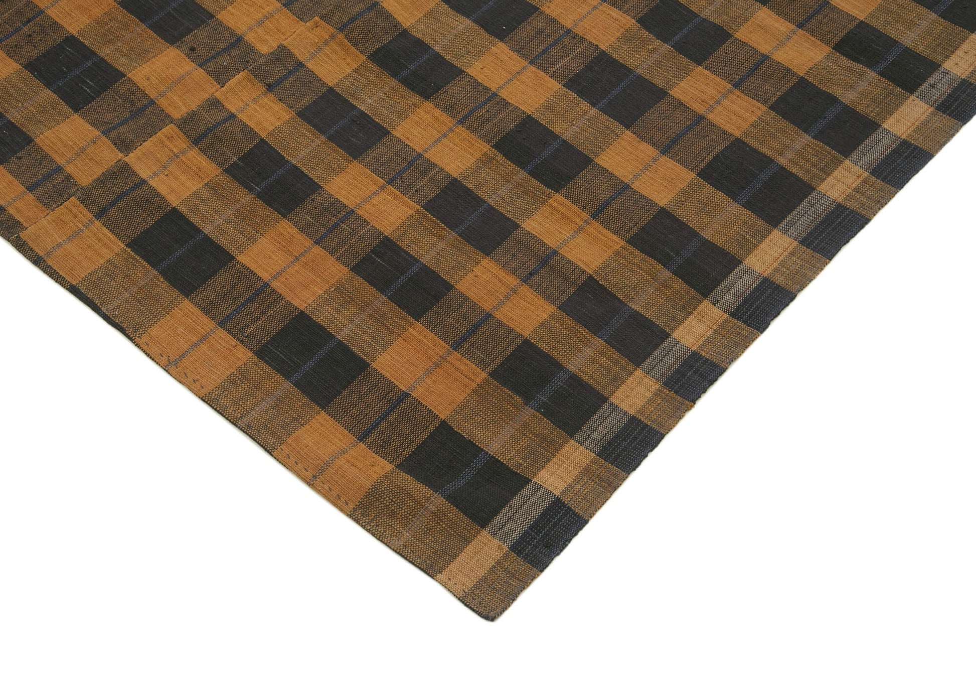 Striped Kilim Kahverengi Çizgili Pamuk Yün El Dokuma Halısı 190x285 Agacan