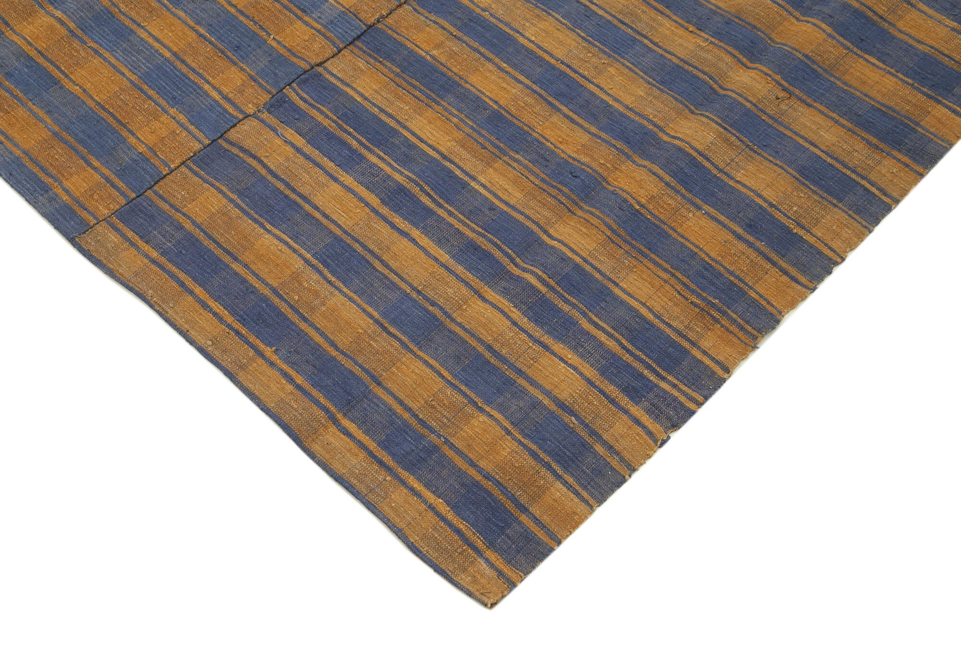 Striped Kilim Kahverengi Çizgili Pamuk Yün El Dokuma Halısı 191x303 Agacan