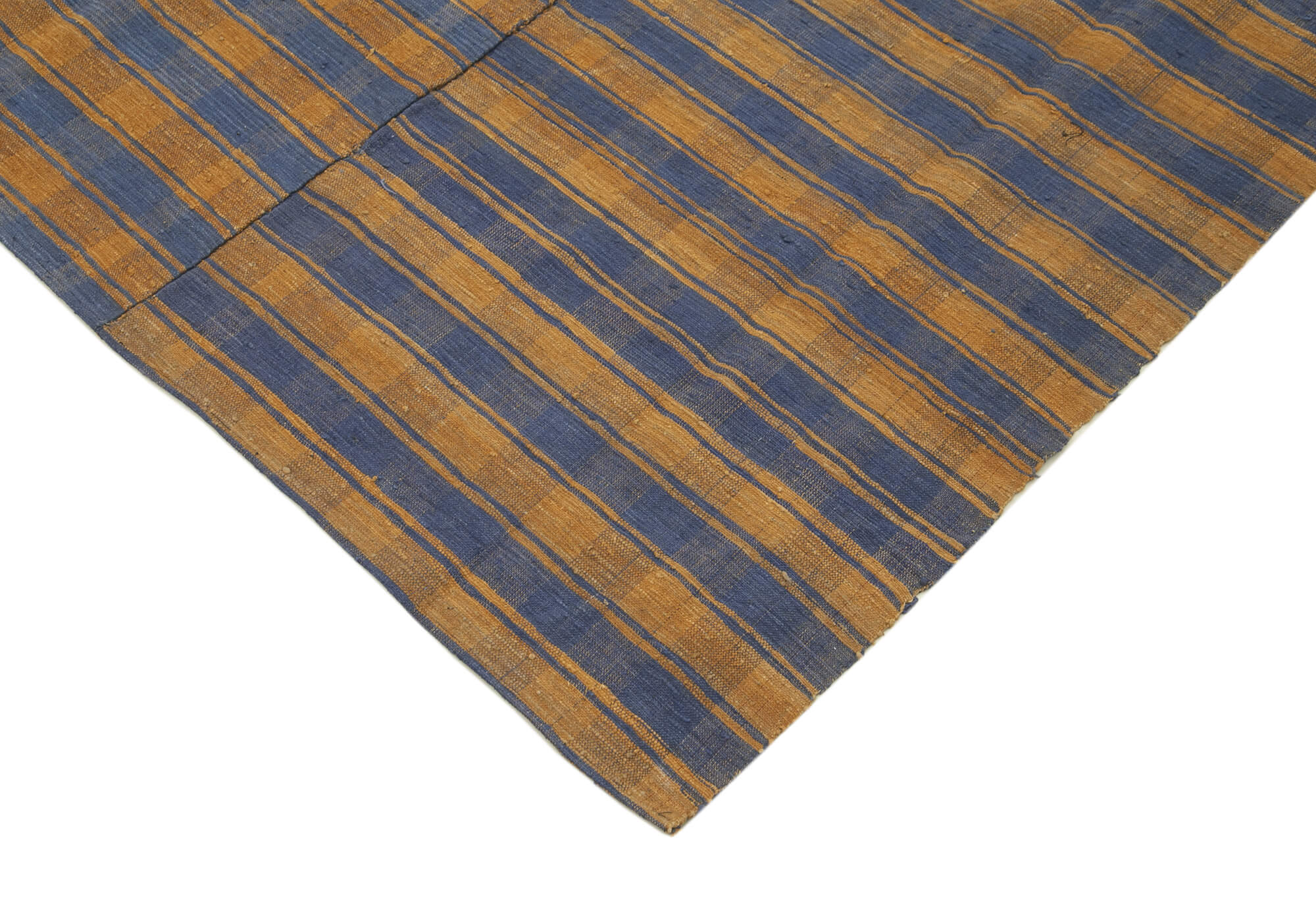 Striped Kilim Kahverengi Çizgili Pamuk Yün El Dokuma Halısı 191x303 Agacan