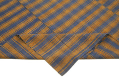 Striped Kilim Kahverengi Çizgili Pamuk Yün El Dokuma Halısı 191x303 Agacan