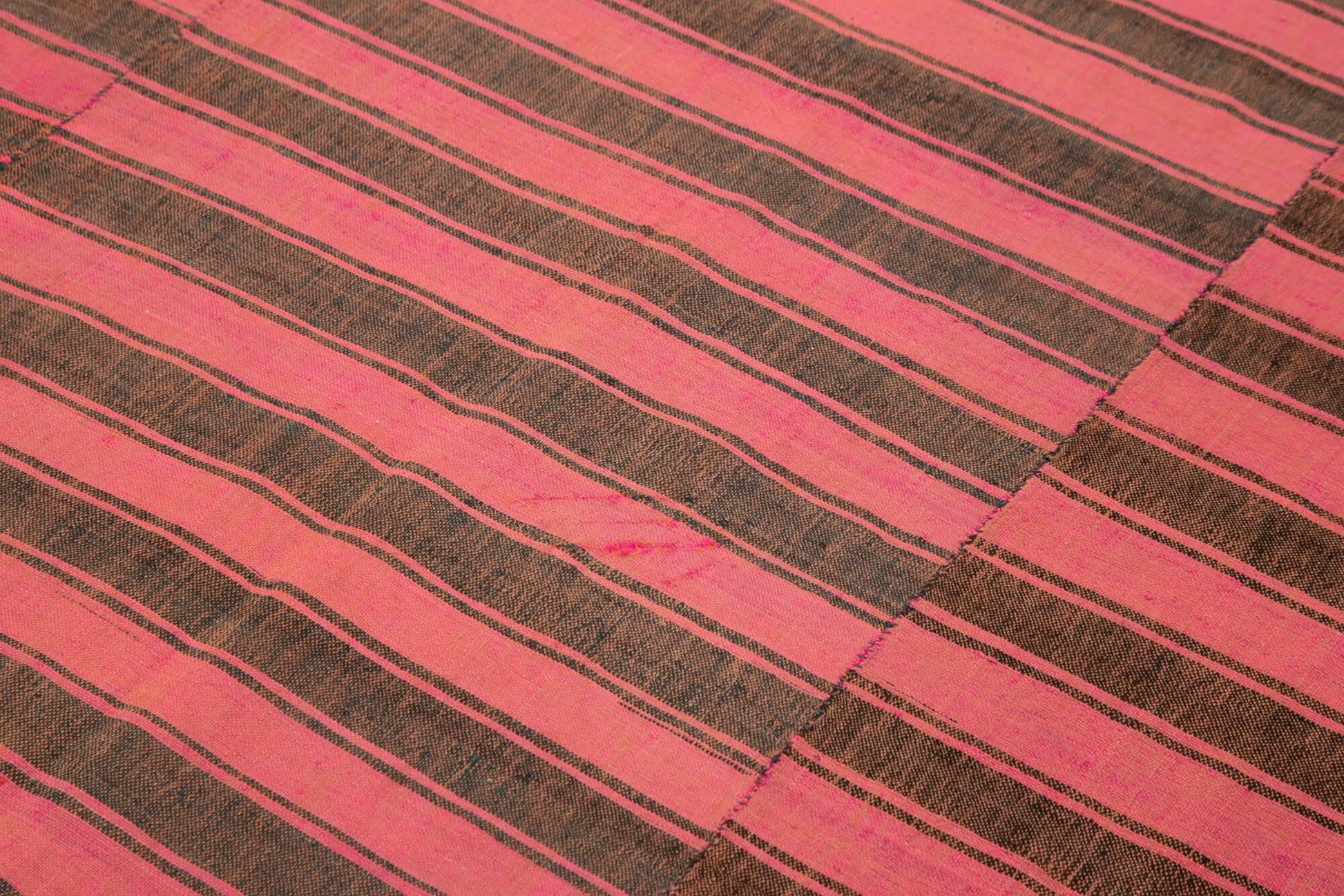 Striped Kilim Pembe Çizgili Pamuk Yün El Dokuma Halısı 192x266 Agacan