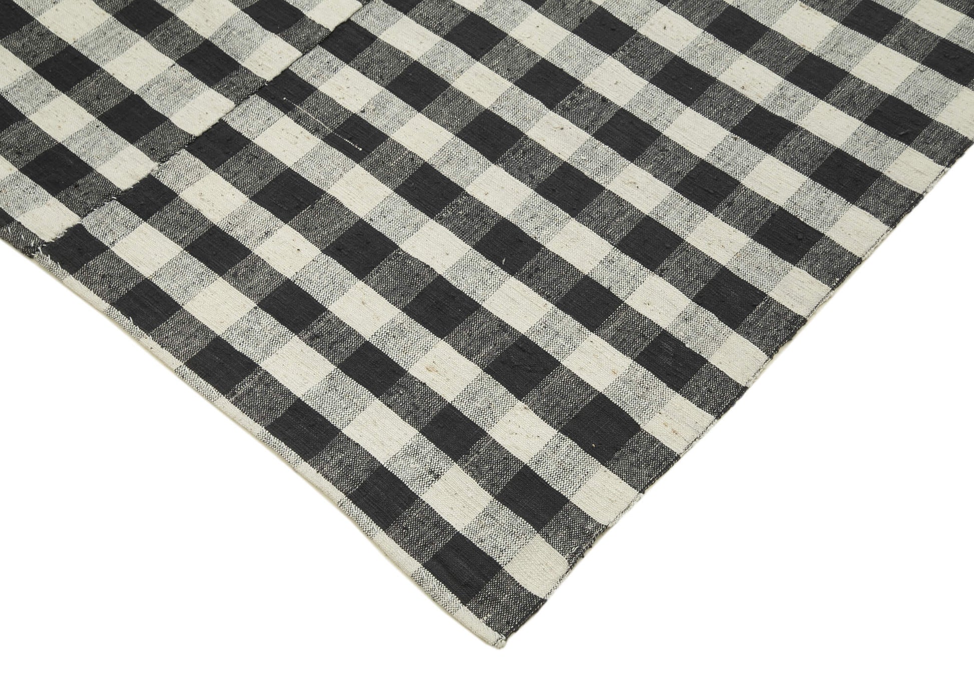 Striped Kilim Siyah Çizgili Pamuk Yün El Dokuma Halısı 168x293 Agacan