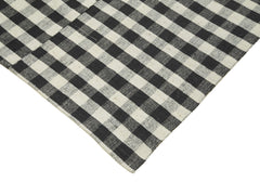 Striped Kilim Siyah Çizgili Pamuk Yün El Dokuma Halısı 168x293 Agacan