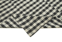 Striped Kilim Siyah Çizgili Pamuk Yün El Dokuma Halısı 168x293 Agacan