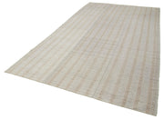 Striped Kilim Mor Çizgili Pamuk Yün El Dokuma Halısı 196x355 Agacan