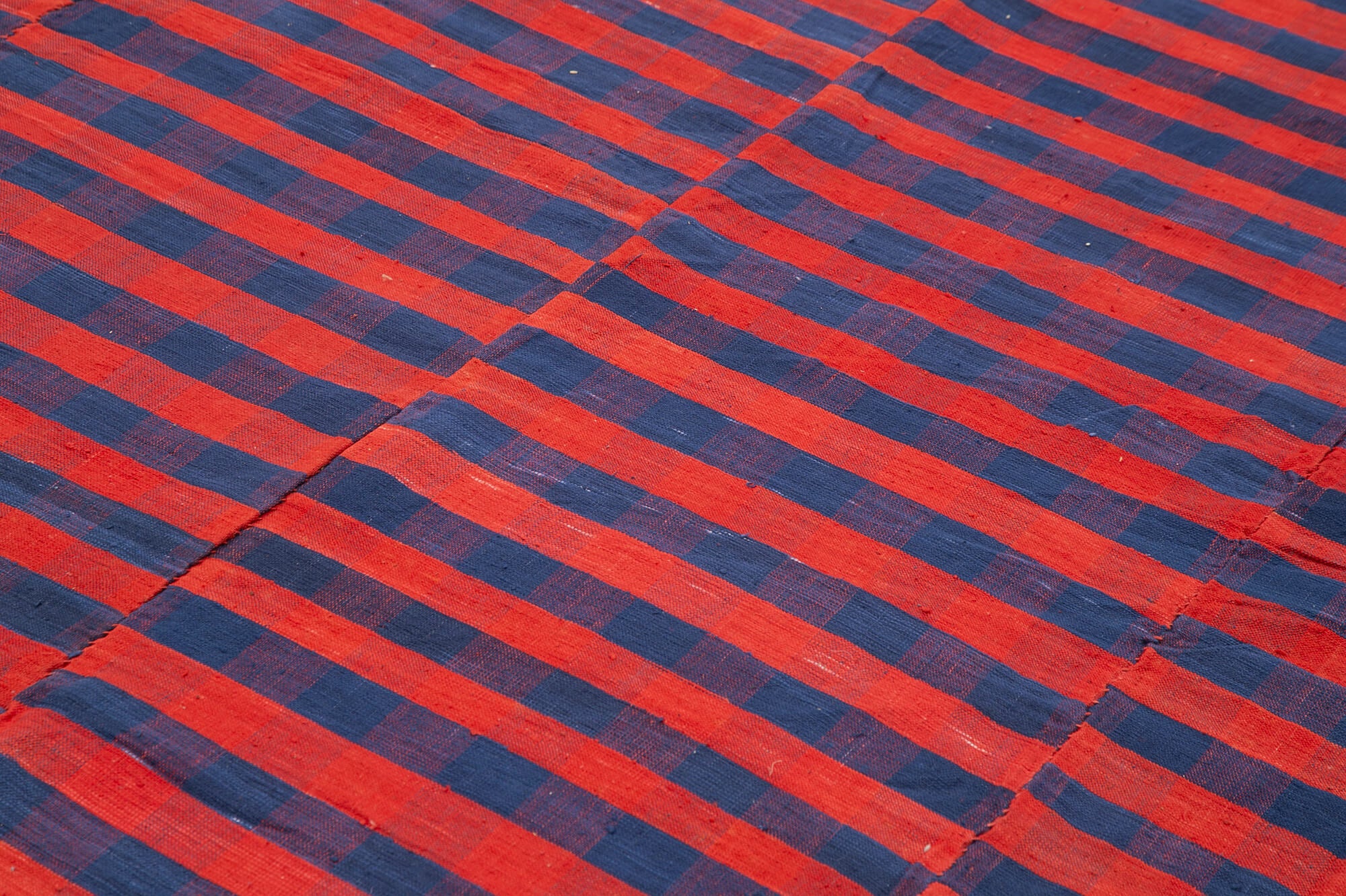 Striped Kilim Kırmızı Çizgili Pamuk Yün El Dokuma Halısı 206x325 Agacan